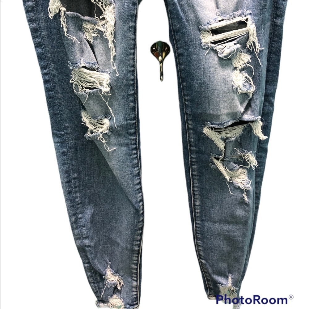 American Eagle curvy high rise Jeggings distressed jeans 0 next level stretch - Picture 7 of 13